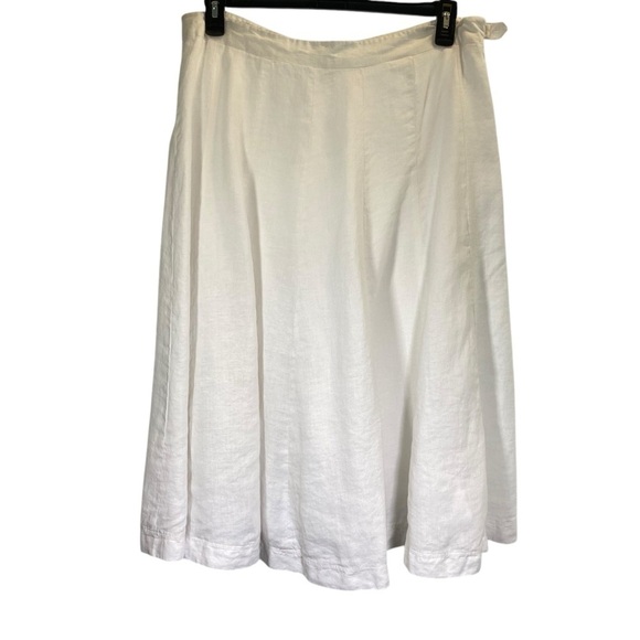 Grace Elements women's plus size 16 White / Cream Midi A-Line flare LINEN Skirt - Picture 1 of 6